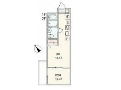 アザーレ・ディオン六会日大前(1LDK/1階)の間取り写真