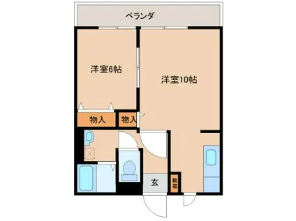 レトアコトブキE(1LDK/1階)の間取り写真