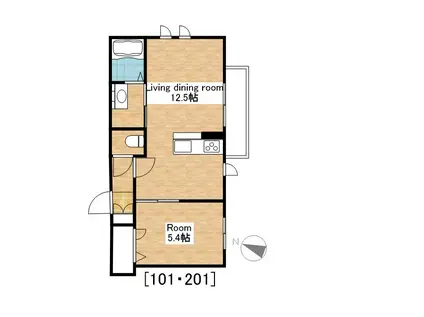 パルモ ヴィラ(1LDK/1階)の間取り写真
