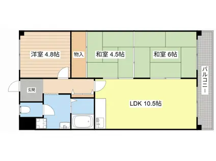 メゾンニシムラ近江八幡(3LDK/2階)の間取り写真
