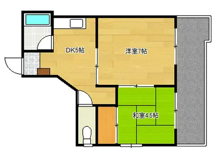 松岡ビル(2DK/3階)の間取り写真