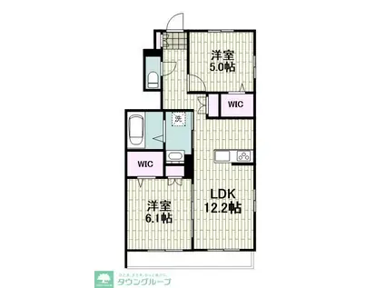 メゾン ブランカ(2LDK/1階)の間取り写真