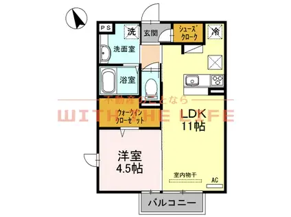 オリーヴァ東櫛原(1LDK/1階)の間取り写真