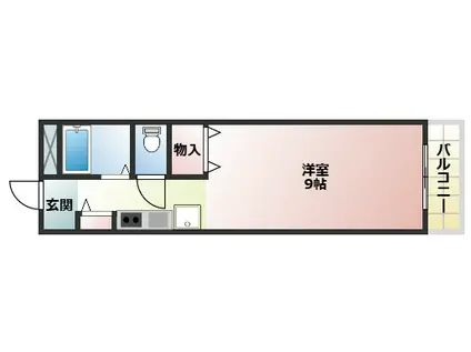 ラ・メゾンエスポワール(1K/3階)の間取り写真