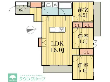 メゾンクレール谷在家(3LDK/2階)の間取り写真