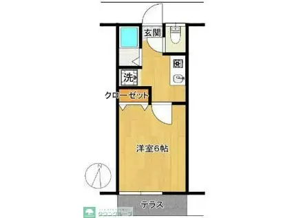 ヴィレッジハイツ(1K/2階)の間取り写真