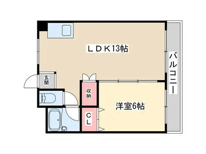 司ビル(1LDK/5階)の間取り写真