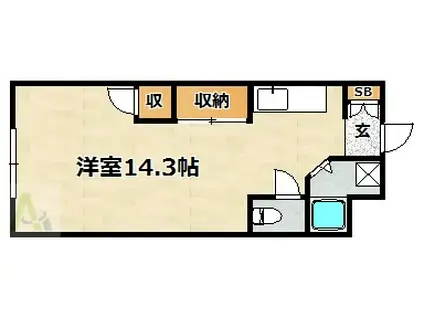 三木マンション(ワンルーム/3階)の間取り写真