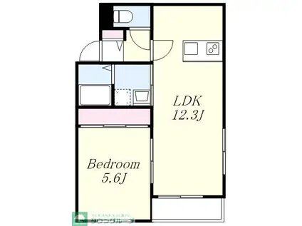 LA MAISON中野方南町(1LDK/2階)の間取り写真