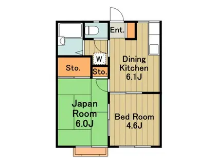 エステートピア原4(2DK/1階)の間取り写真