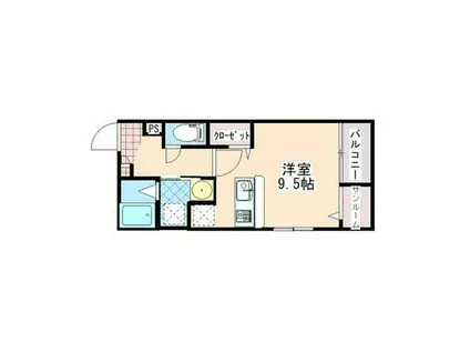 BLISTOL.T(ワンルーム/4階)の間取り写真