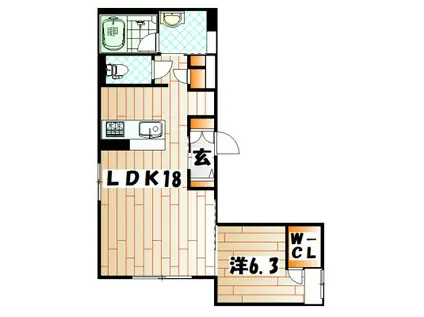 シャーメゾン・ルナ(1LDK/1階)の間取り写真