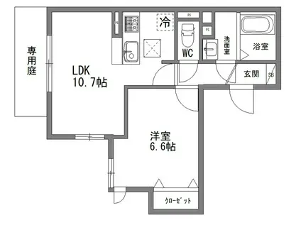 ピスタ神戸板宿(1LDK/3階)の間取り写真