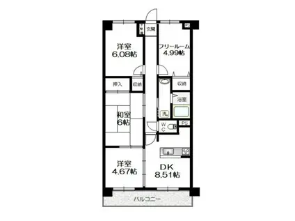 アセーラ土山(3SDK/8階)の間取り写真