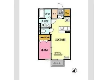 DSモナリエ(1LDK/2階)の間取り写真