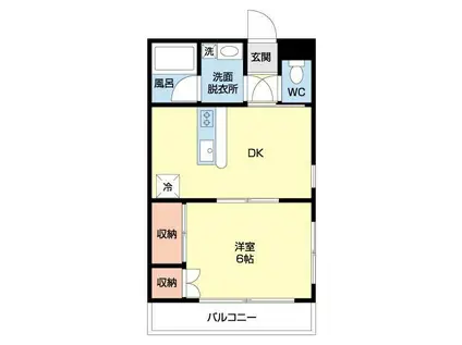 フィフティーストームマンション下小塙(1DK/3階)の間取り写真