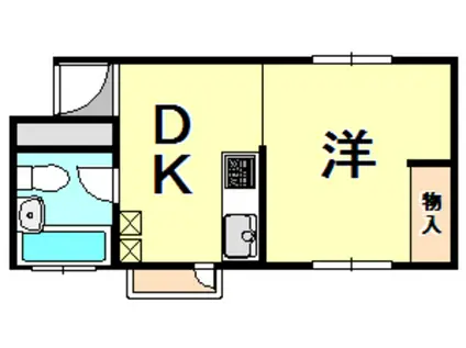ダイヤモンドコーポ(1DK/6階)の間取り写真