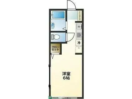 ベルグラン綱木A棟(ワンルーム/2階)の間取り写真
