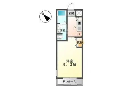 ルミエール(1K/2階)の間取り写真