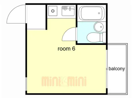 メゾン六甲(ワンルーム/4階)の間取り写真