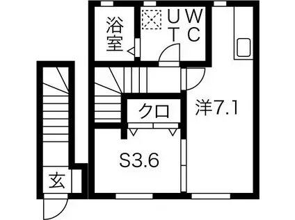 グランディール本通(ワンルーム/2階)の間取り写真