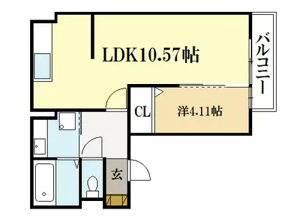 COMPASSION 7(1LDK/3階)の間取り写真