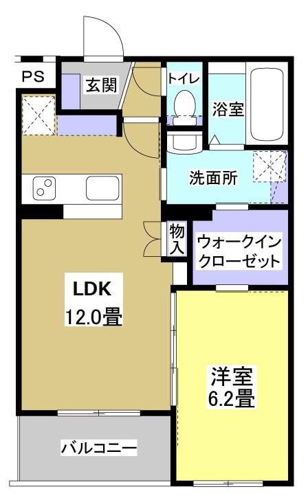 ブリアージュ二之宮(1LDK/5階)の間取り写真
