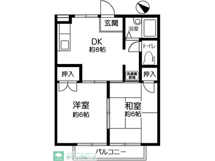 サマックスOHSAWA(2DK/2階)の間取り写真