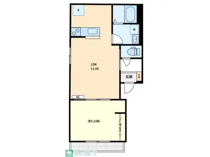 MINE(1LDK/2階)の間取り写真