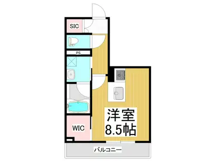 グランメゾン若里(ワンルーム/2階)の間取り写真