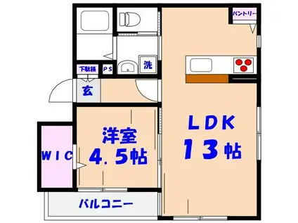 市川南3丁目の(1LDK/2階)の間取り写真