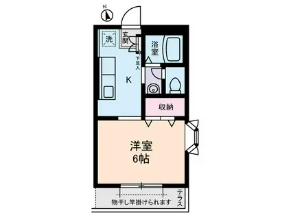 YOUNG AMMS(1K/1階)の間取り写真