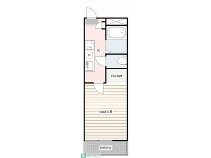 久米川プレミアム(1K/3階)の間取り写真