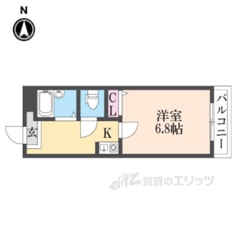 ソレイユ新伊丹(1K/1階)の間取り写真