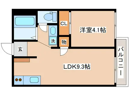 村田ハイツ(1LDK/2階)の間取り写真