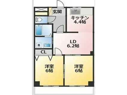 リアルコンフォート(2LDK/2階)の間取り写真