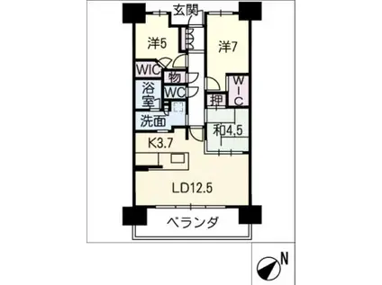 パークホームズ日進ゲートマーク1402(3LDK/14階)の間取り写真