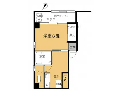 スバル竹屋町ビル(1DK/2階)の間取り写真
