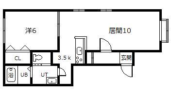 ゴリラ V(1LDK/1階)の間取り写真