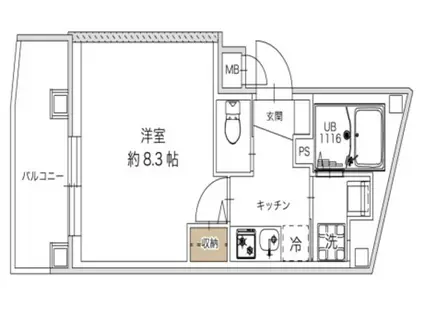 レピュア西尾久レジデンス(1K/4階)の間取り写真