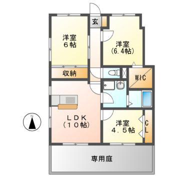 プリマベーラ(3LDK/1階)の間取り写真