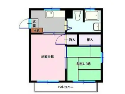 テラス唐沢(1LDK/3階)の間取り写真