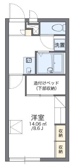 レオパレスガーデンヴィラ(1K/2階)の間取り写真