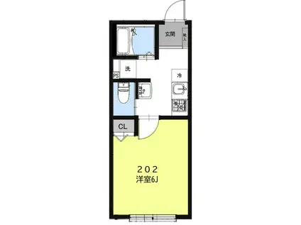 S-COURT MAKUHARI(1K/2階)の間取り写真