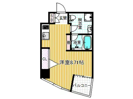 パークフロント北梅田(ワンルーム/7階)の間取り写真