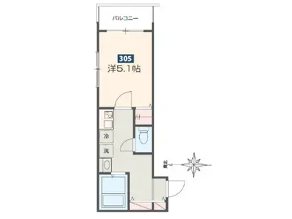 メルディア柏(1K/3階)の間取り写真