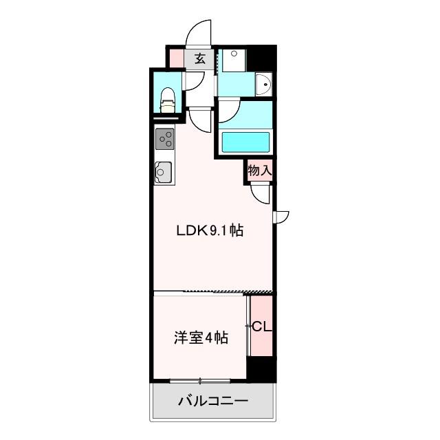 トーシンイーストビル(1LDK/4階)の間取り写真