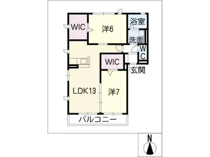 レトアCIELA(2LDK/2階)の間取り写真