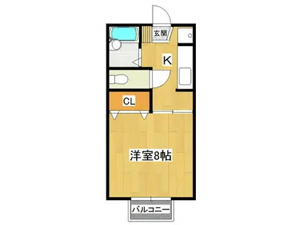 桂コーポ天久保(1K/2階)の間取り写真