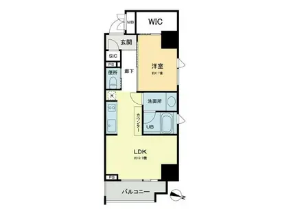 ベルファース本郷弓町(1LDK/11階)の間取り写真